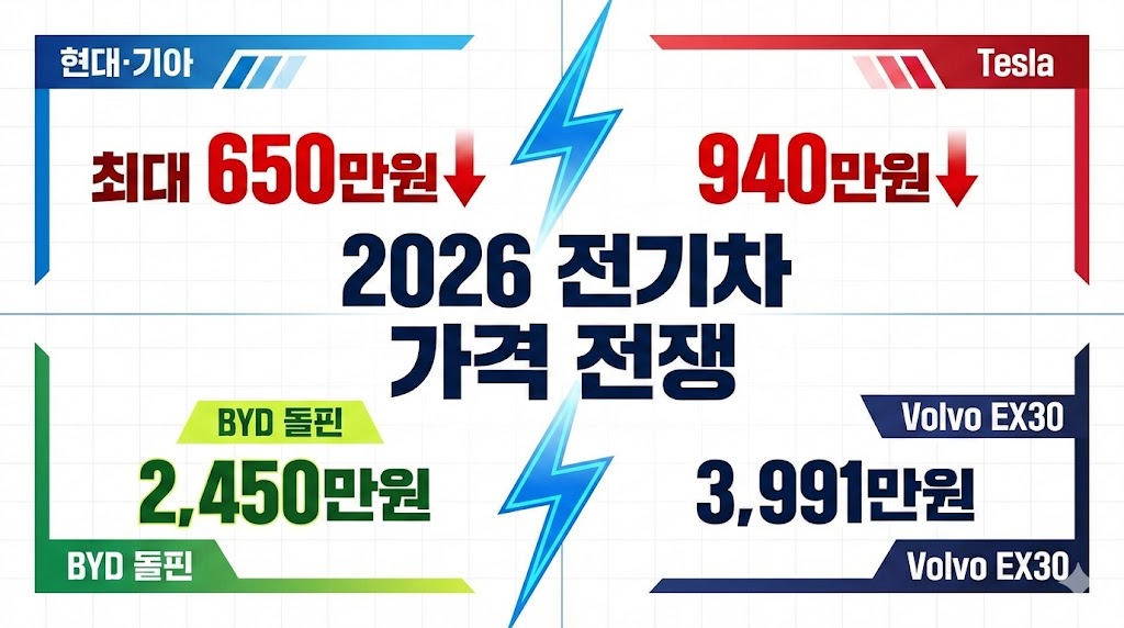 2026 전기차 가격 전쟁 총정리 커버 이미지