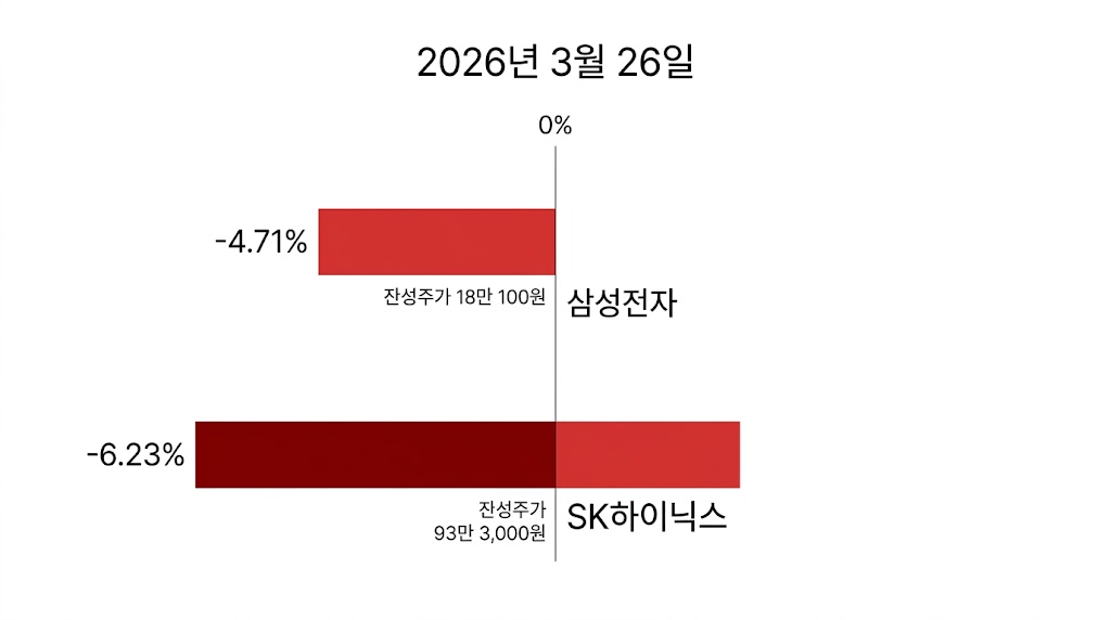 삼성전자·SK하이닉스 주가 급락 — 2026년 3월 26일
