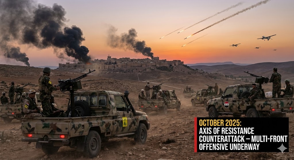 저항의 축 반격 중동 전역 확전 지도